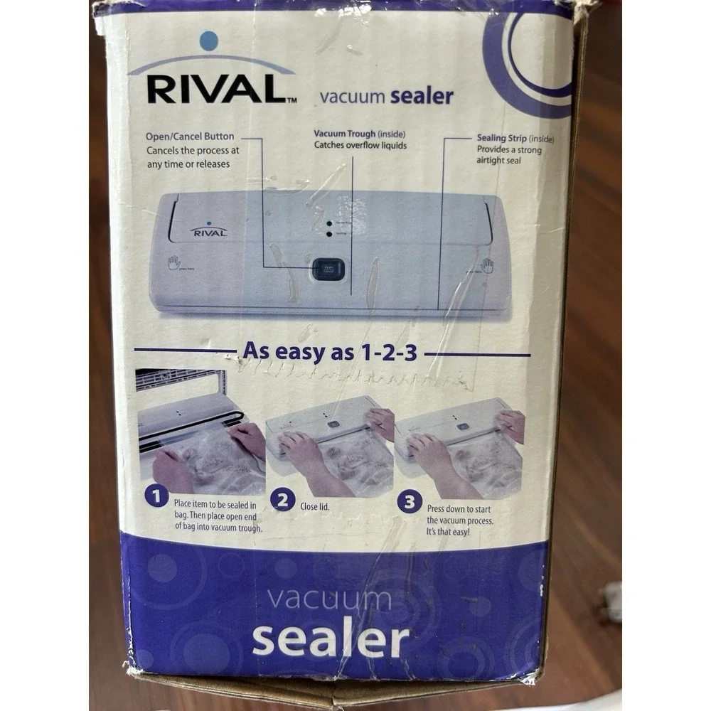 Rival Vacuum Sealer With Box And Instructions Manual ECEGSI 0150-015
